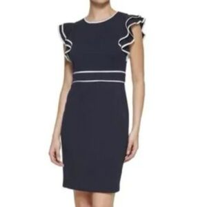 Flutter sleeve sheath dress